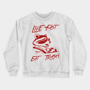 Funny Raccoon Live Fast Eat Trash Street Cats Squad Crewneck Sweatshirt